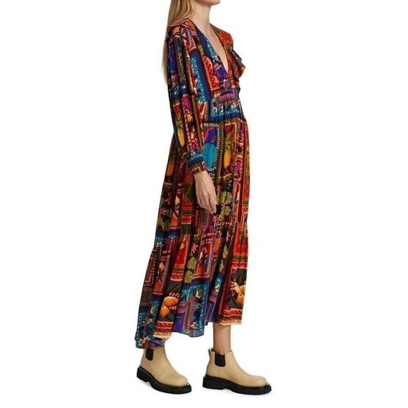 NWT Farm Rio Patchwork Tapestry Ankle Dress Size M $275.00 Lagenlook - Picture 2 of 15